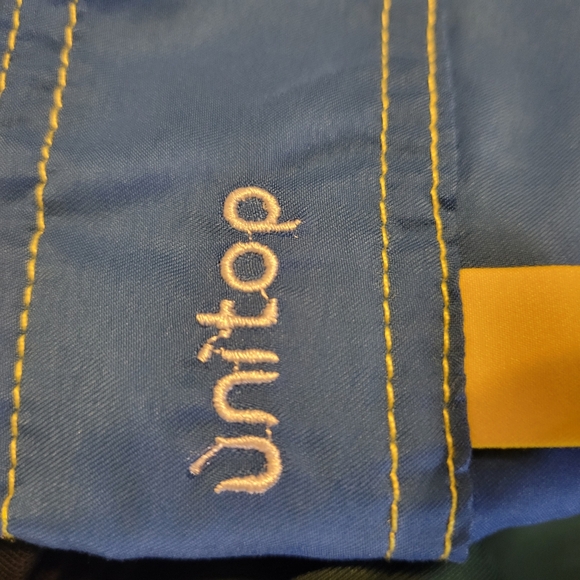 Unitop Dual-Tone Swim Trunks in Blue and Yellow. Size 38 - Picture 2 of 7